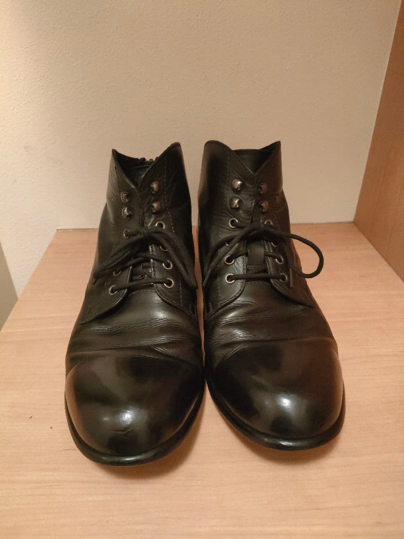 PADRONE バックジップ レースアップ チャッカブーツ 42 ブラック