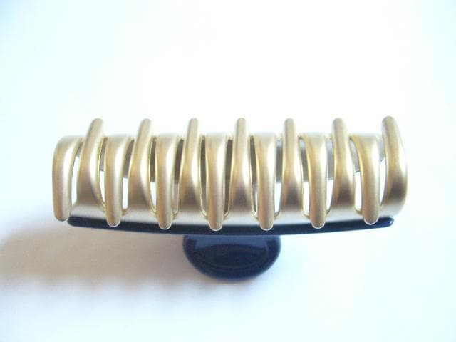 ☆美品☆アレクサンドルドゥパリ●クリスタル付きクリップ/ネイビー/Mサイズ