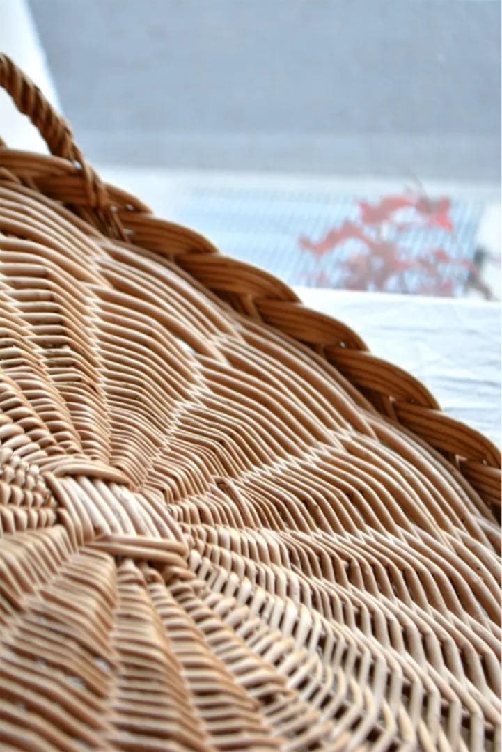 ビッグサイズ  籐  ラウンド  トレイ  ts76