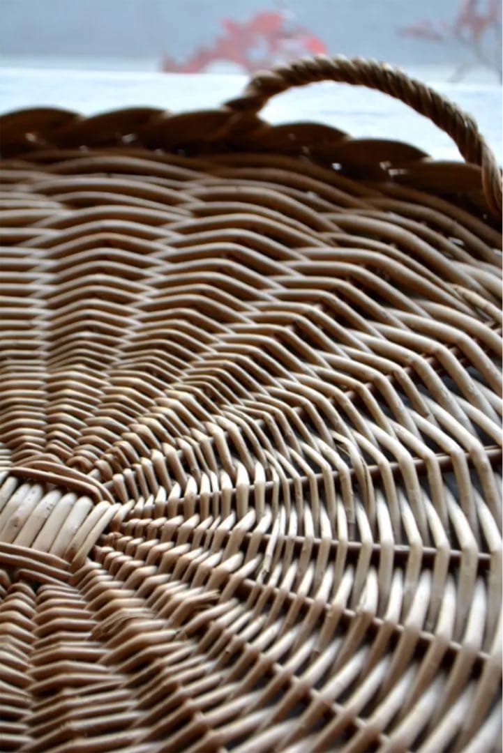 ビッグサイズ  籐  ラウンド  トレイ  ts76