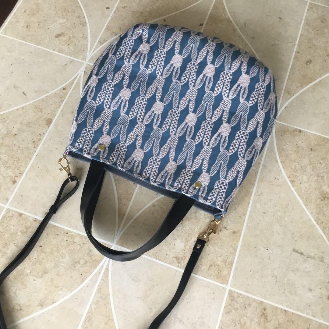 ミナペルホネン pomppiaブルー 2Wayショルダーバッグハンドメイド