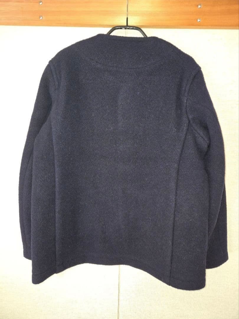 DANTON♪ウールモッサノーカラーシングルジャケット38 　ネイビー