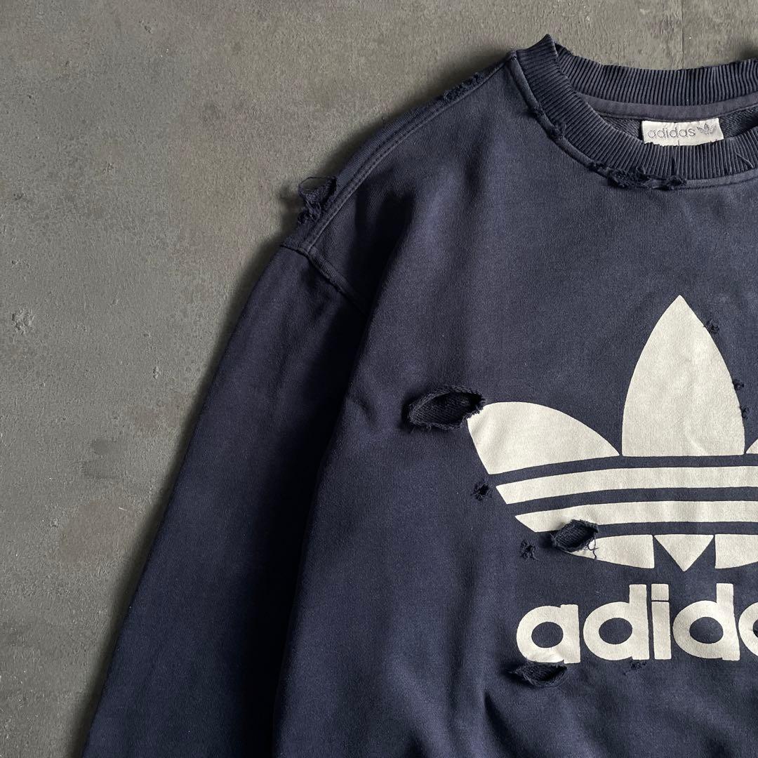 90's 銀タグ“adidas“短丈”grange boro sweat