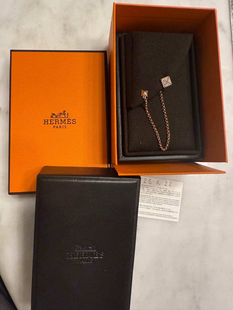 エルメス クール・ドゥ・H 左ダイヤ PG ピアス(片耳用)