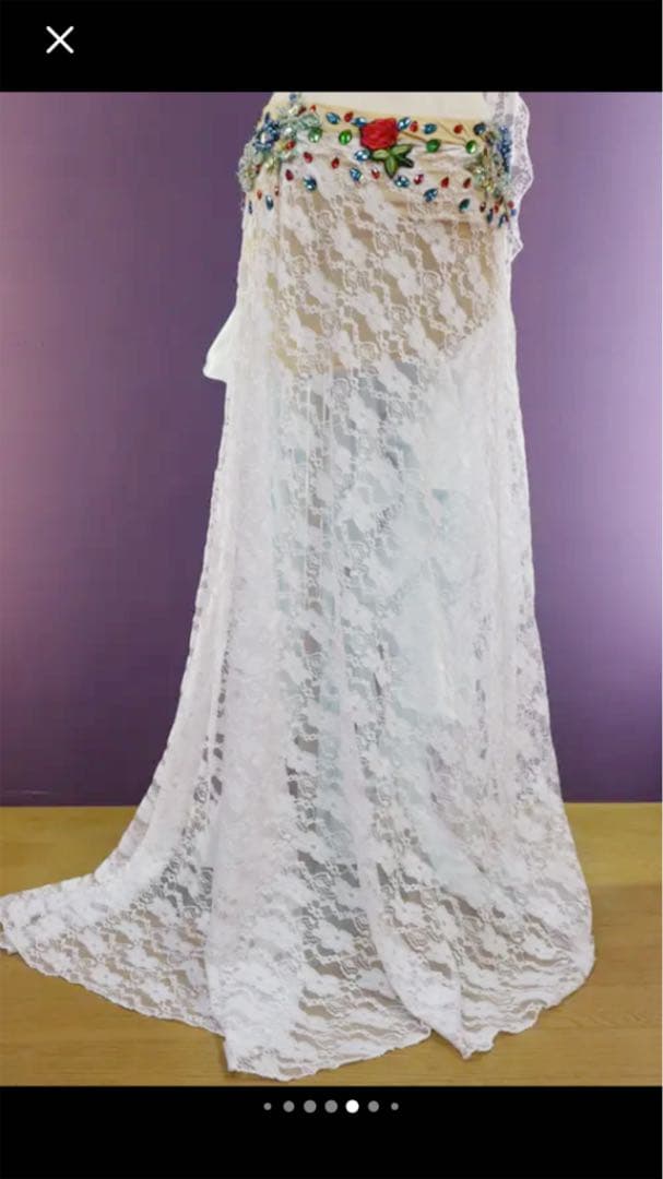 ベリーダンス衣装 オリエンタル ホワイトレース