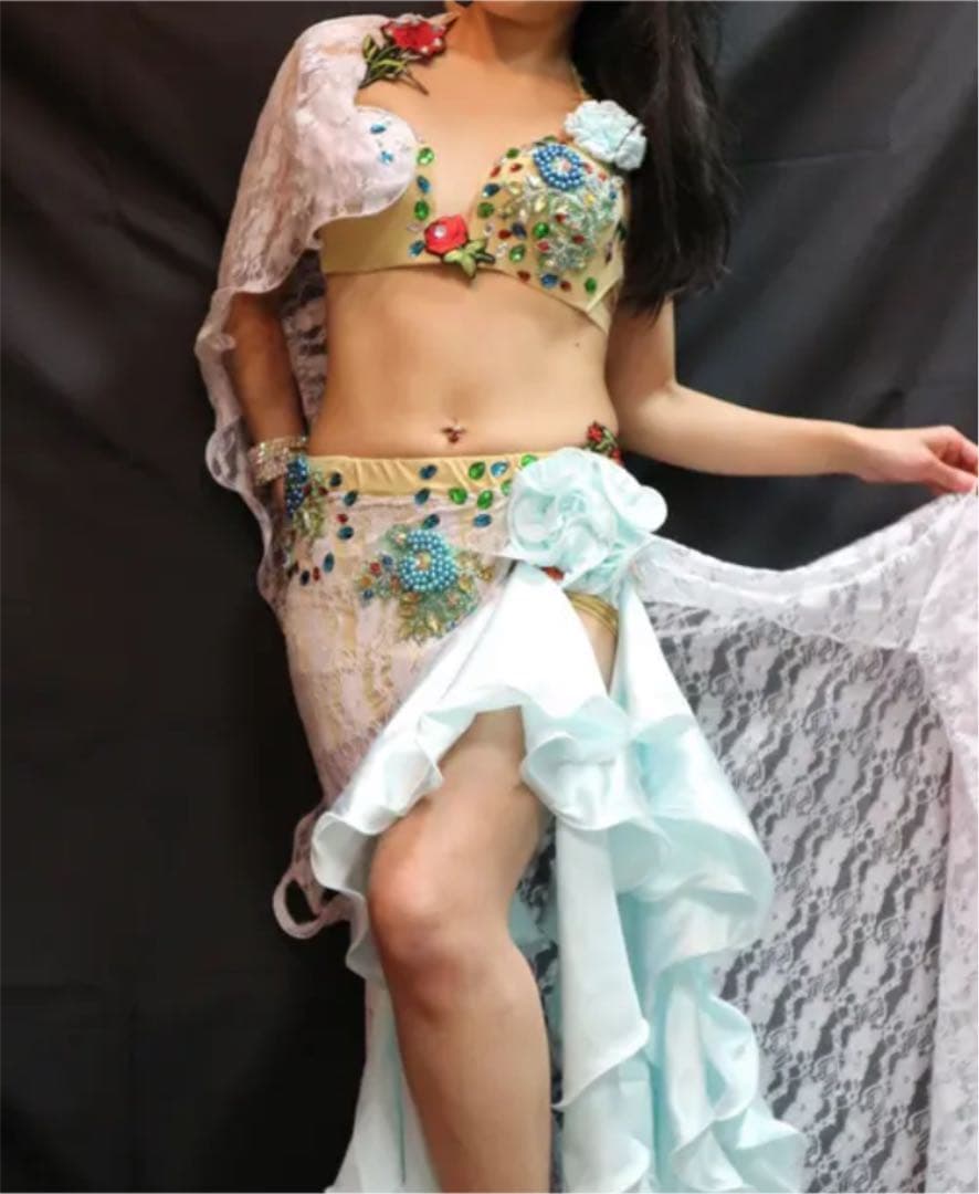 ベリーダンス衣装 オリエンタル ホワイトレース