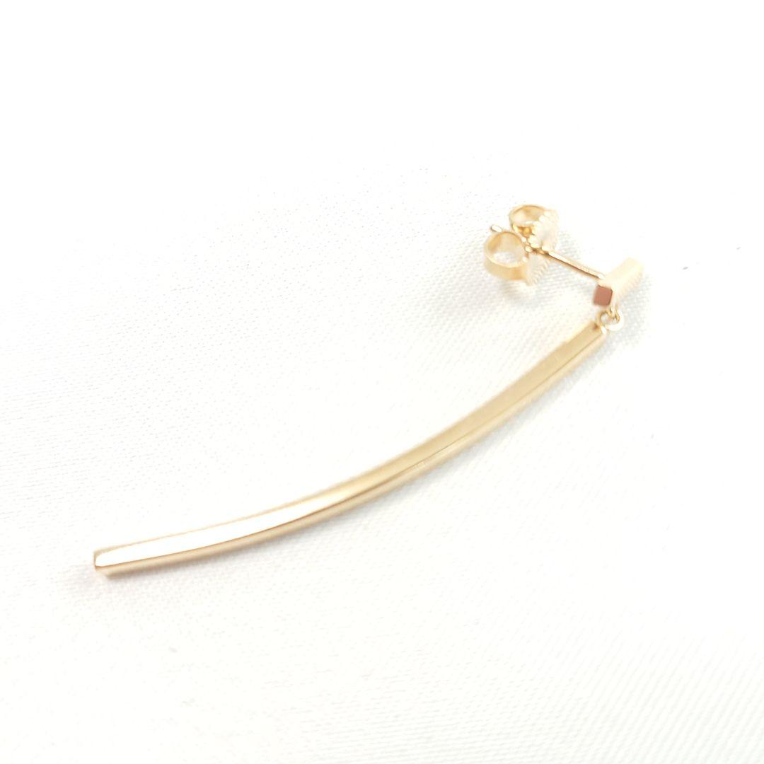 【新品仕上げ】ティファニー K18YG Tワイヤー バー ピアス 片耳用6789