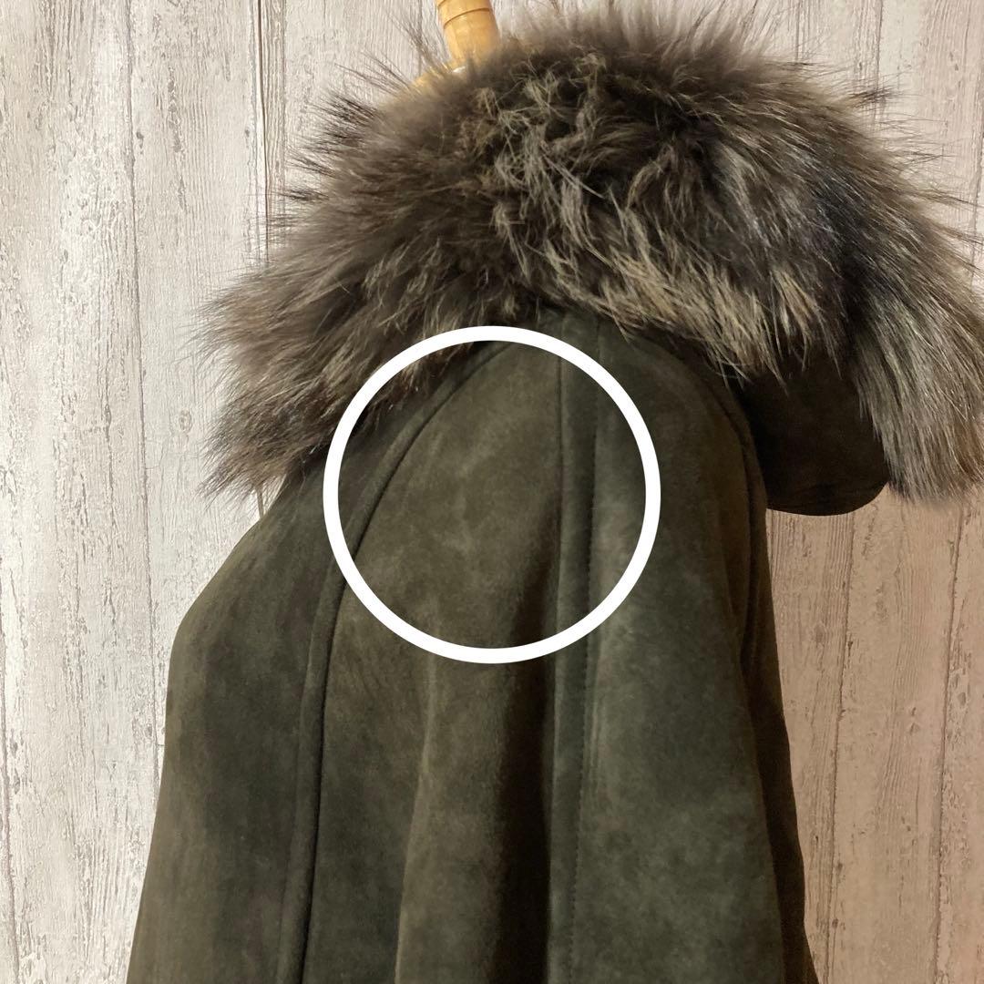 GRACE CONTINENTAL リアルファー 羊革 ムートンケープコート