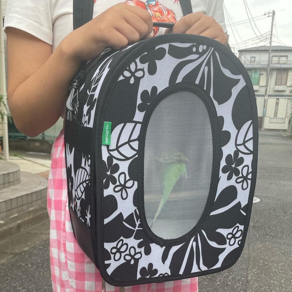 [ブラック/S] バードキャリー 鳥籠 Sサイズ ブラック 鳥用キャリー