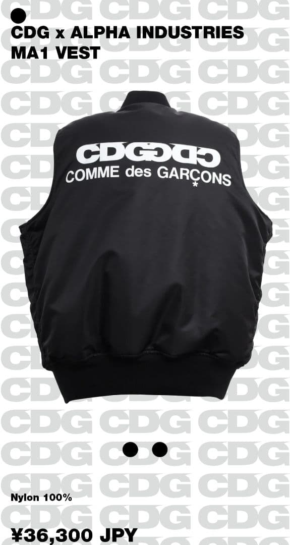 25aw 新品　sizeL CDG xALPHA INDUSTRIES VEST