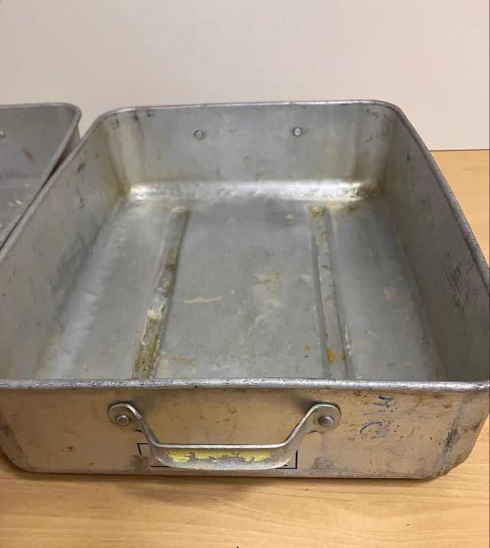 昭和レトロ　学校給食アルミ　給食缶　アルおかず缶　3個湯切り1個 アンティーク