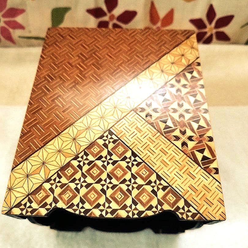 木製箱根寄木細工 ミニゴミ箱