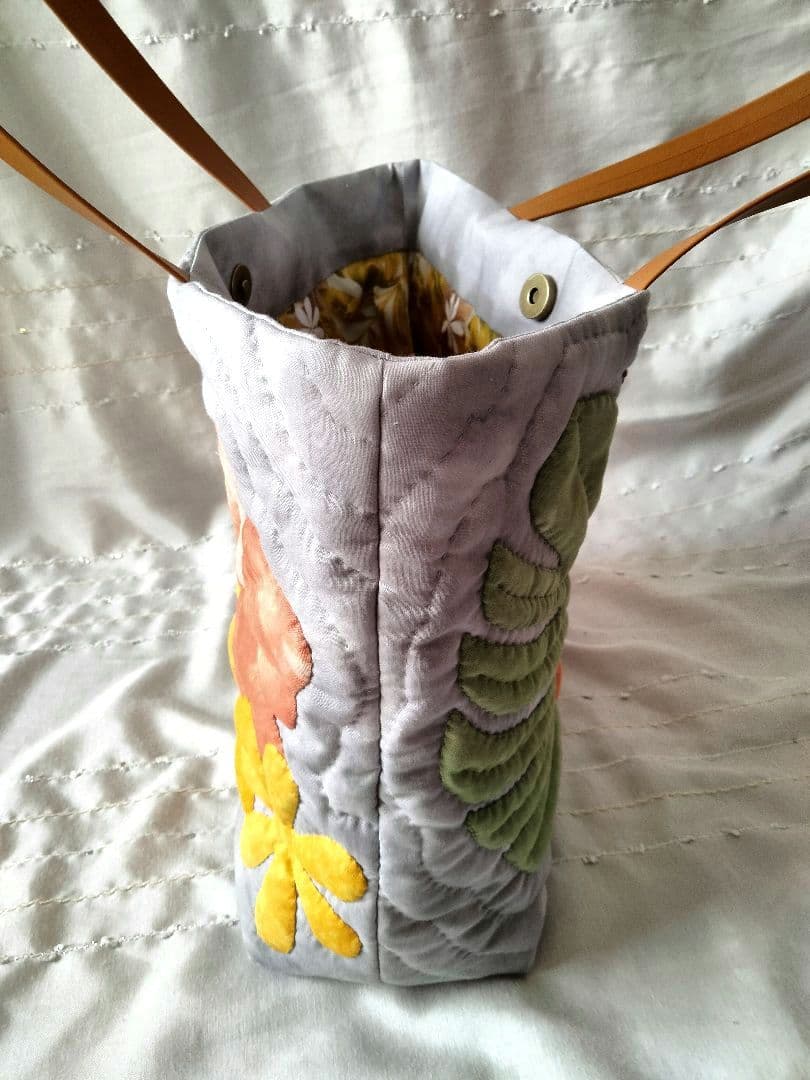 ☆273.ハワイアンキルト・バッグ・ハイビスカス＆ティアレ＆モンステラ