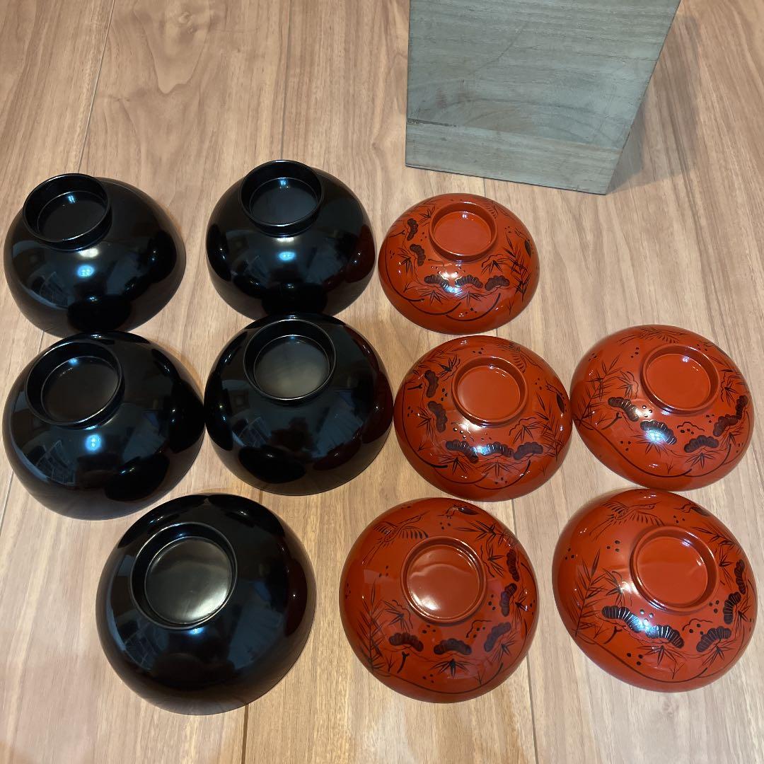 美品　平安堂　山田平安堂　日の出蓬莱椀　五客