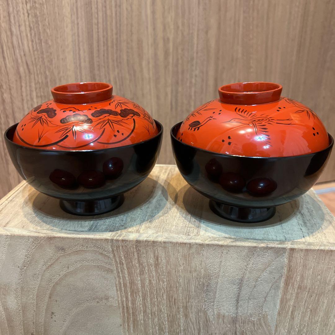 美品　平安堂　山田平安堂　日の出蓬莱椀　五客