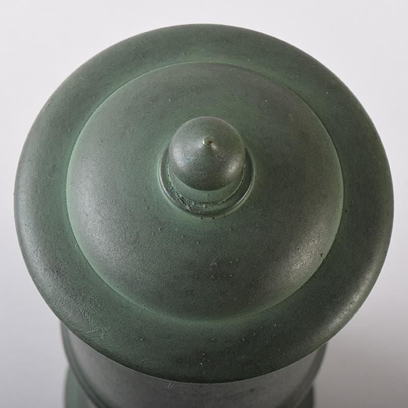 高岡銅器　鋳物師　大野芳光作　唐銅　経筒花入　共箱　M　R8710