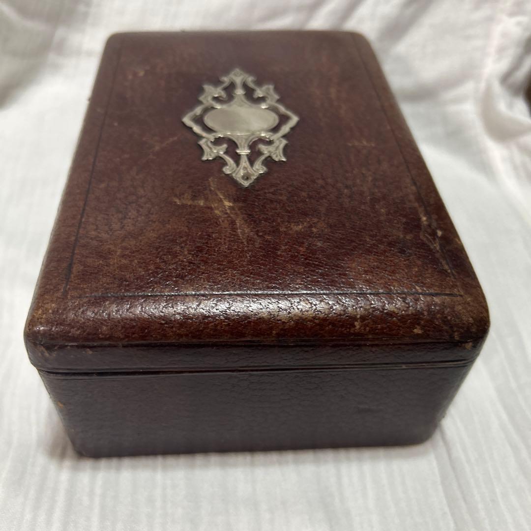 アンティーク ボックス　銀色装飾　フランス蚤の市