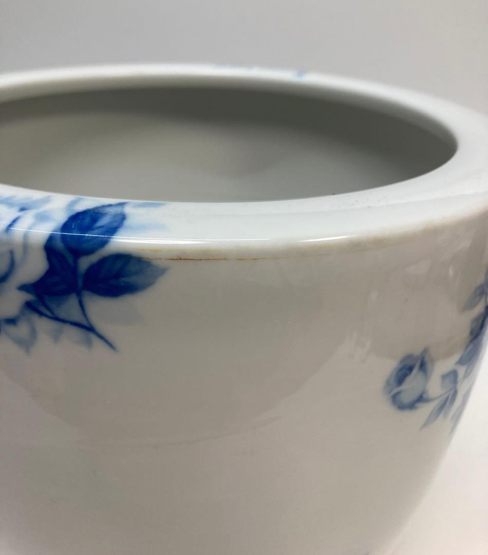 ノリタケ　火鉢　ブルーローズ