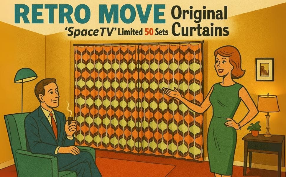 ミッドセンチュリー スペースエイジ カーテン クリスマスセール売り切り1万円