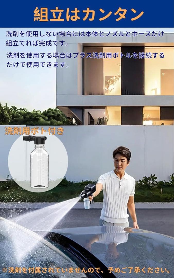 高圧洗浄機 コードレス 充電式 折りたたみ式　同