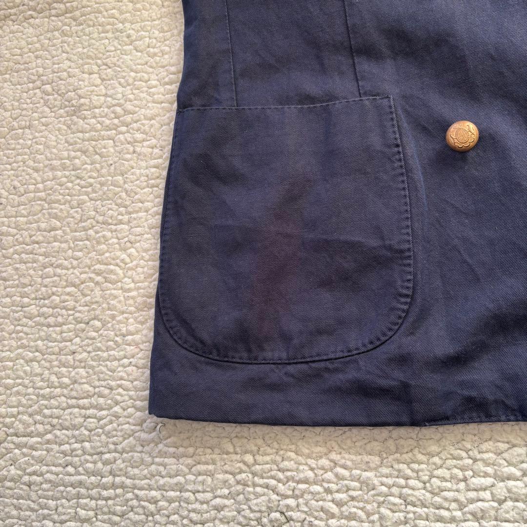 LARDINI ラルディーニ リネンコットン ダブル 紺ブレザー 金ボタン