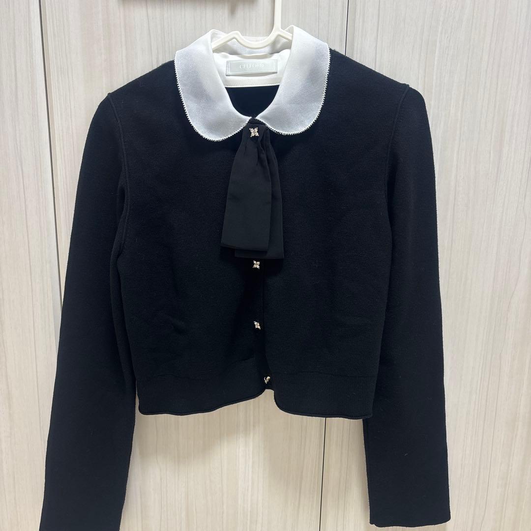 CELFORD デタッチャブル総針カーディガン　黒　36