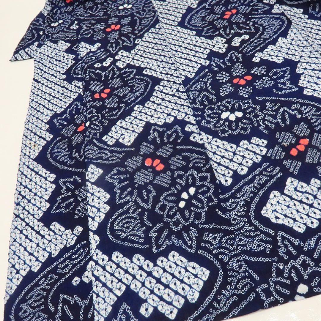 美品 有松鳴海絞り 綿 高級浴衣 着物 A3502