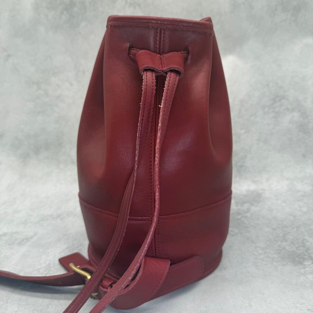 【良品】COACH オールドコーチ ショルダーバッグ 巾着 クロスボディ レッド