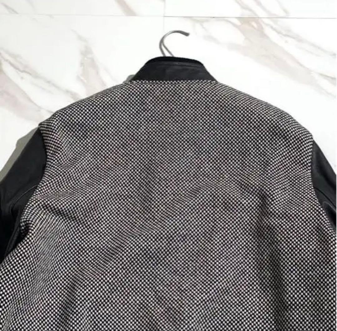 美品 サンローラン 袖レザー スタジャン ジャケット 48 ハンガー付 【76】