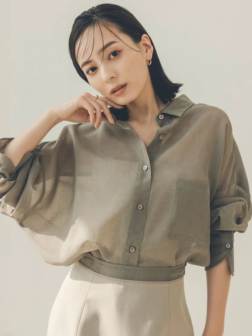 【美品✨】anuans アニュアンス ミニマルシアーオーバーシャツ 手洗い　白