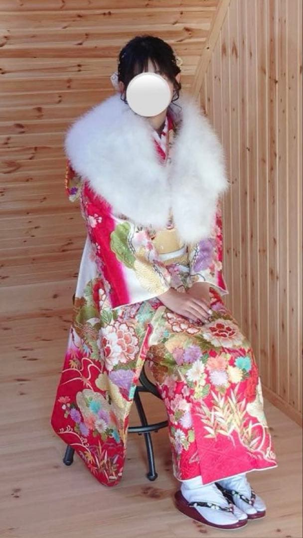 成人式 赤色振袖一式セット(13点セット)