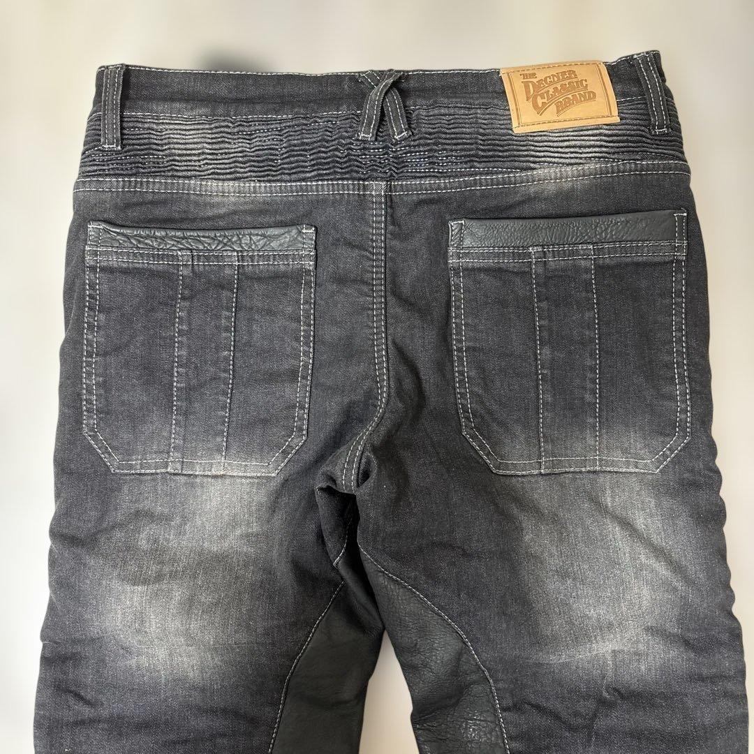 【新品タグ付 サイズL】DEGNER 牛革ヒートガード デニムパンツ DP-27