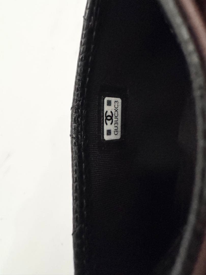 CHANEL カードケース パスケース キャビアスキン ブラック ゴールド金具