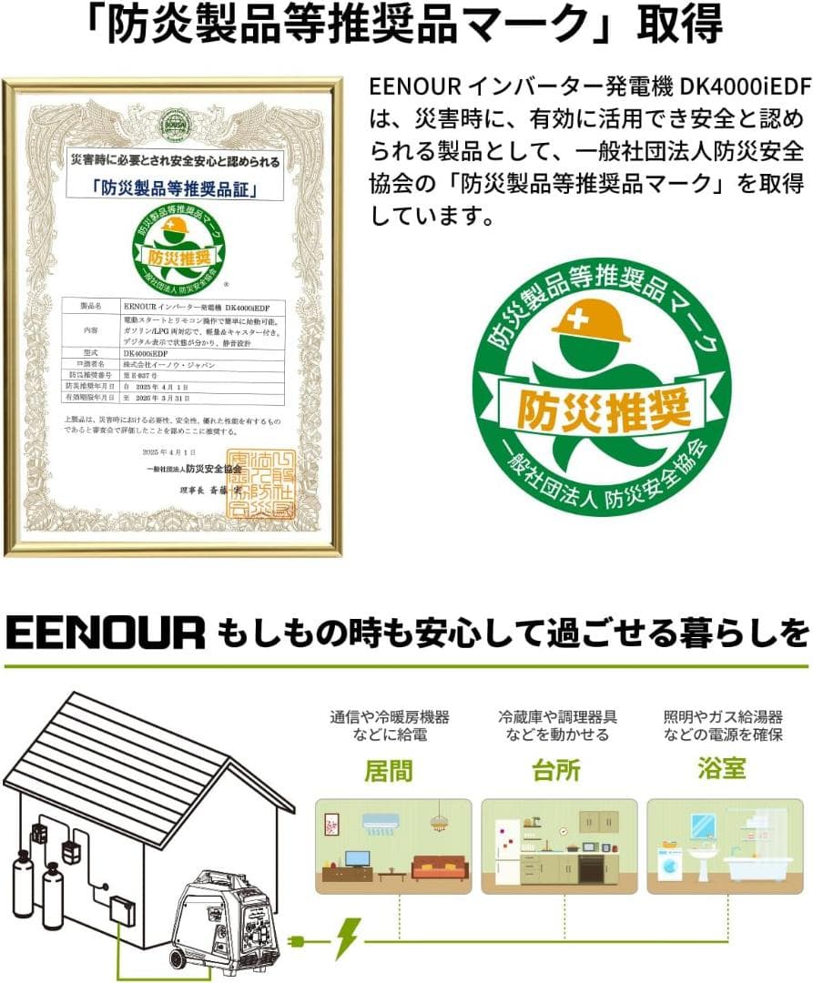 大特価❣️ インバーター発電機 DK4000iEDF 定格出力3.5kVA/3