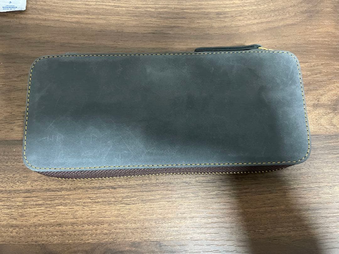 【今だけ！おまけ付き】バハギアペンケース　クレイジーホースレザー　ネイビー