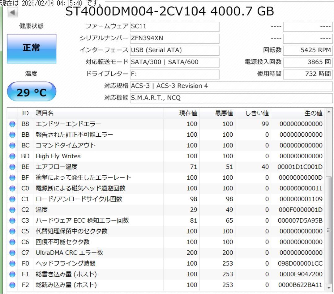 Seagate BarraCuda SATA ハードディスク3.5インチ 4TB