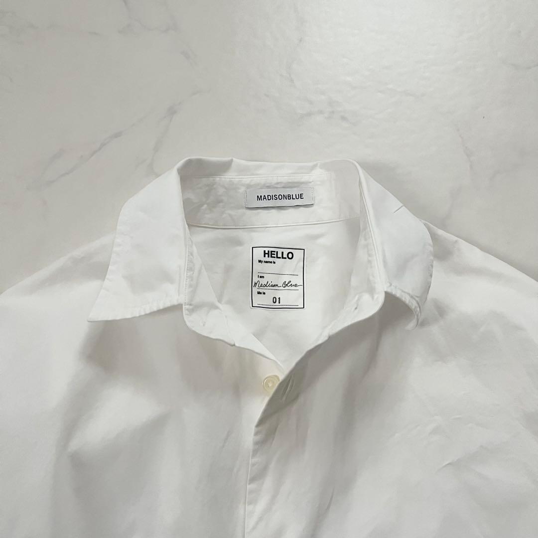 美品　マディソンブルー J.BRADLEY B刺繍 長袖シャツ 白　01サイズ