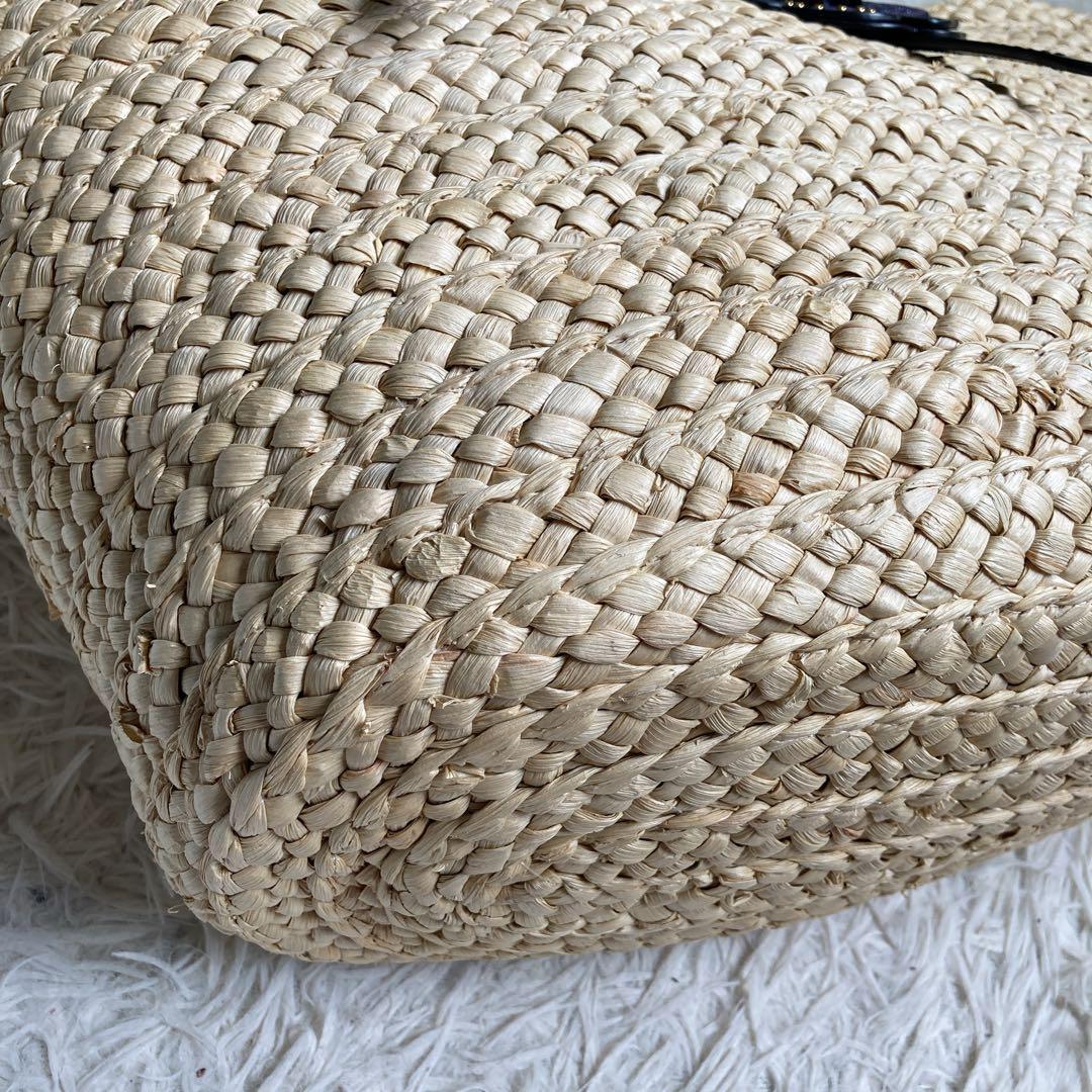 【極美品】COACH コーチ 68610 ラフィアトートバッグ フラワー 花柄