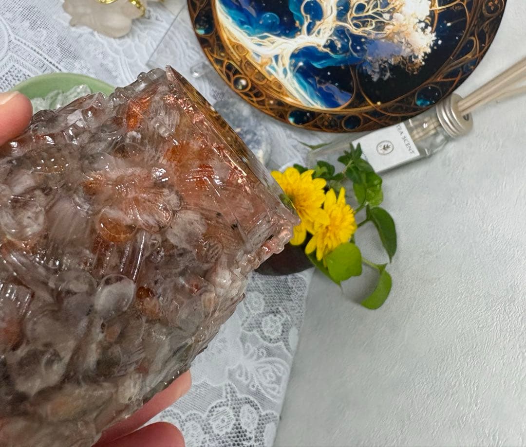 ひまわり様☆ 専用ページ オルゴナイト お花模様のハートの入れ物