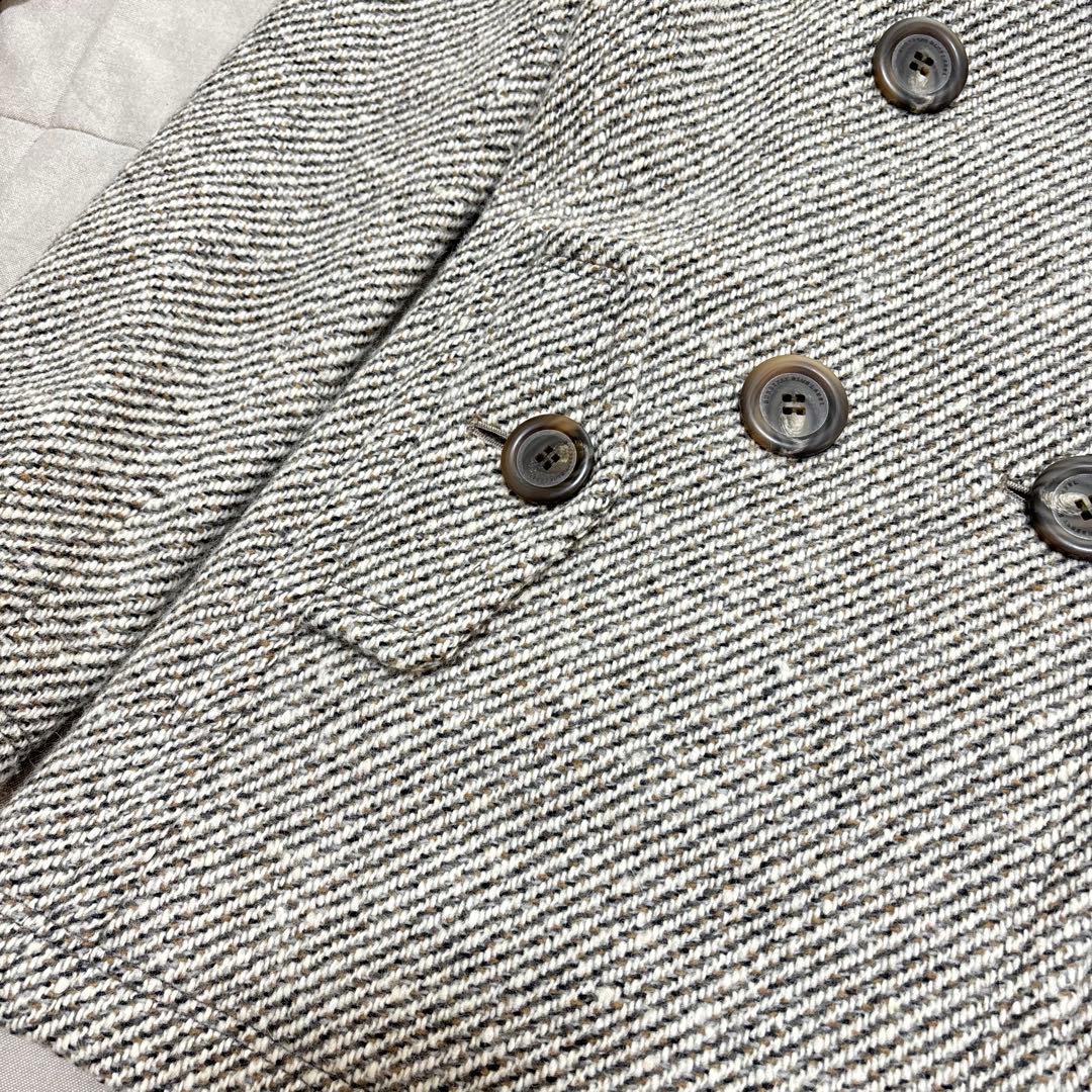 極美品！ピーコート 36 バーバリーブルーレーベル ツイード アンゴラ 36