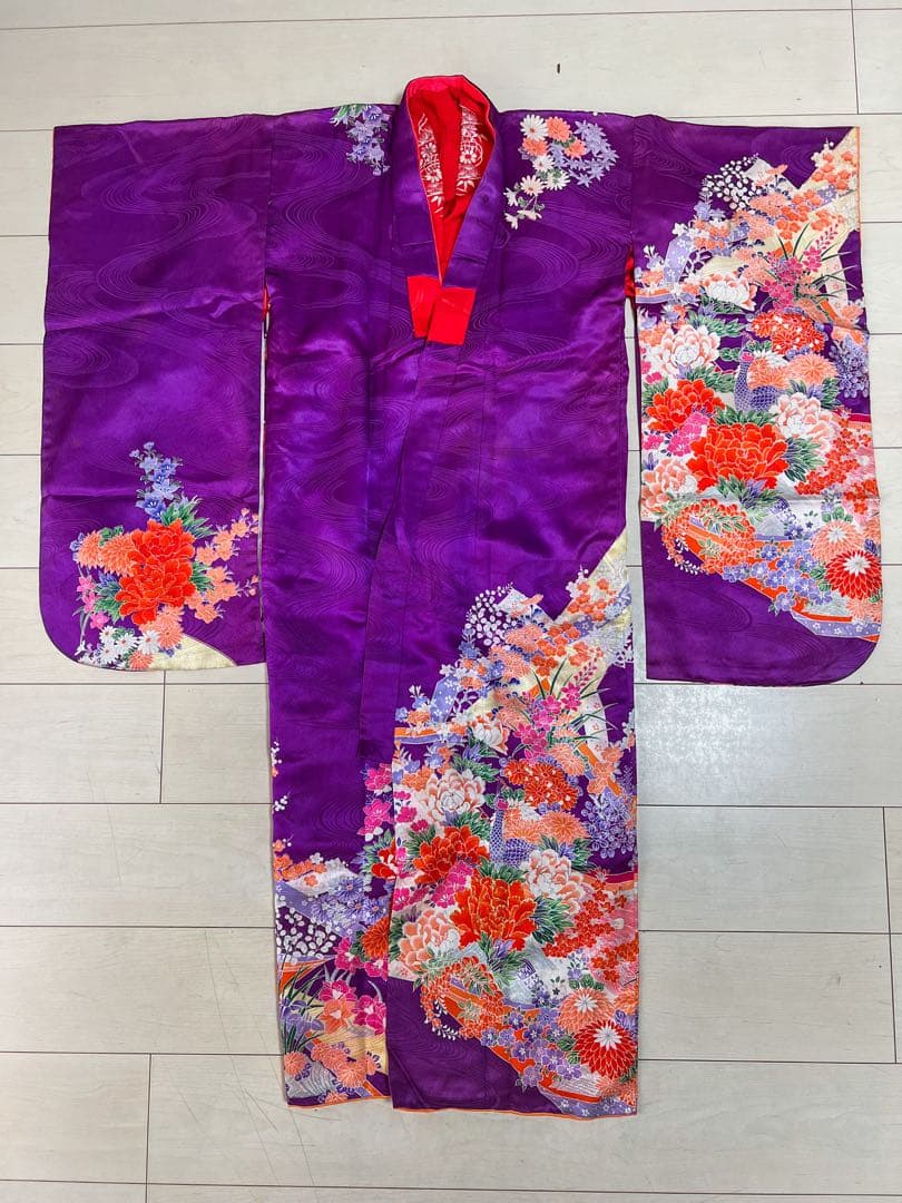 【週末セール！！】アンティーク着物　七五三　7歳　フルセット　紫