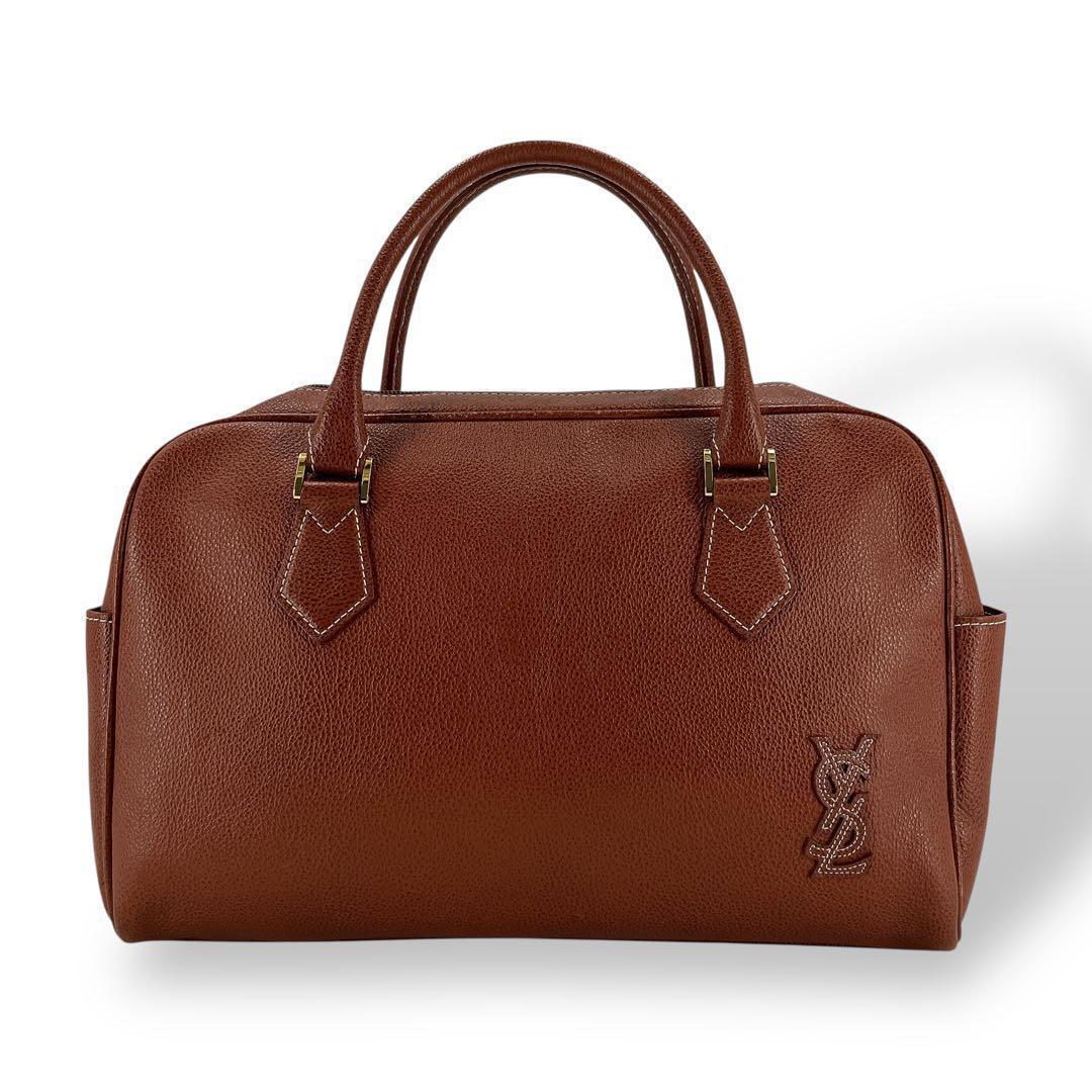 オールド　イヴサンローラン　ハンドバッグ　ミニボストン　エンボスロゴ　YSL