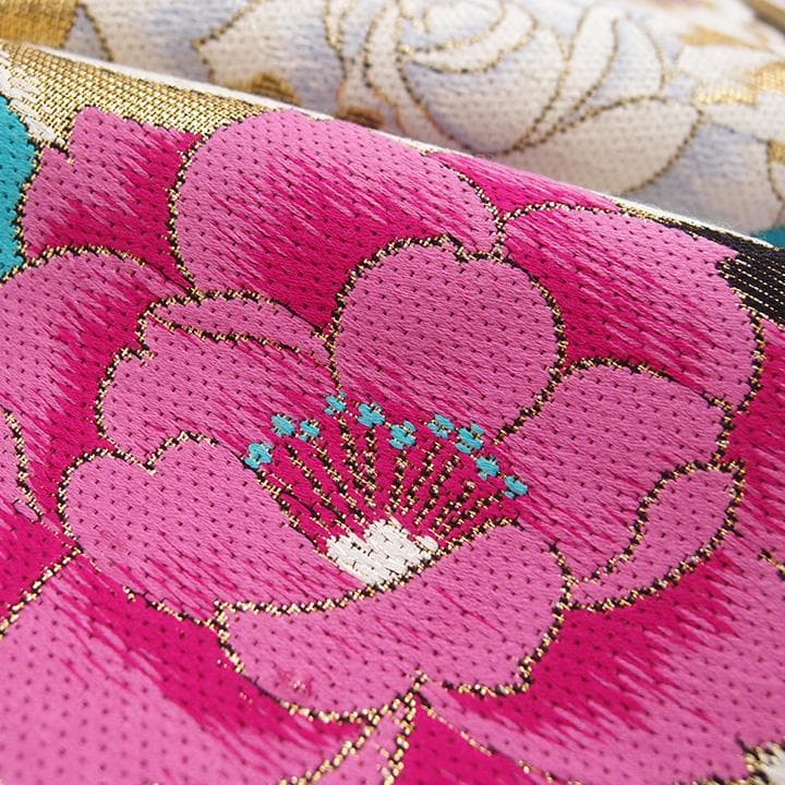 振袖用袋帯 華やかな花柄 京都 西陣 フォーマル 正絹 結婚式 美品 sa95