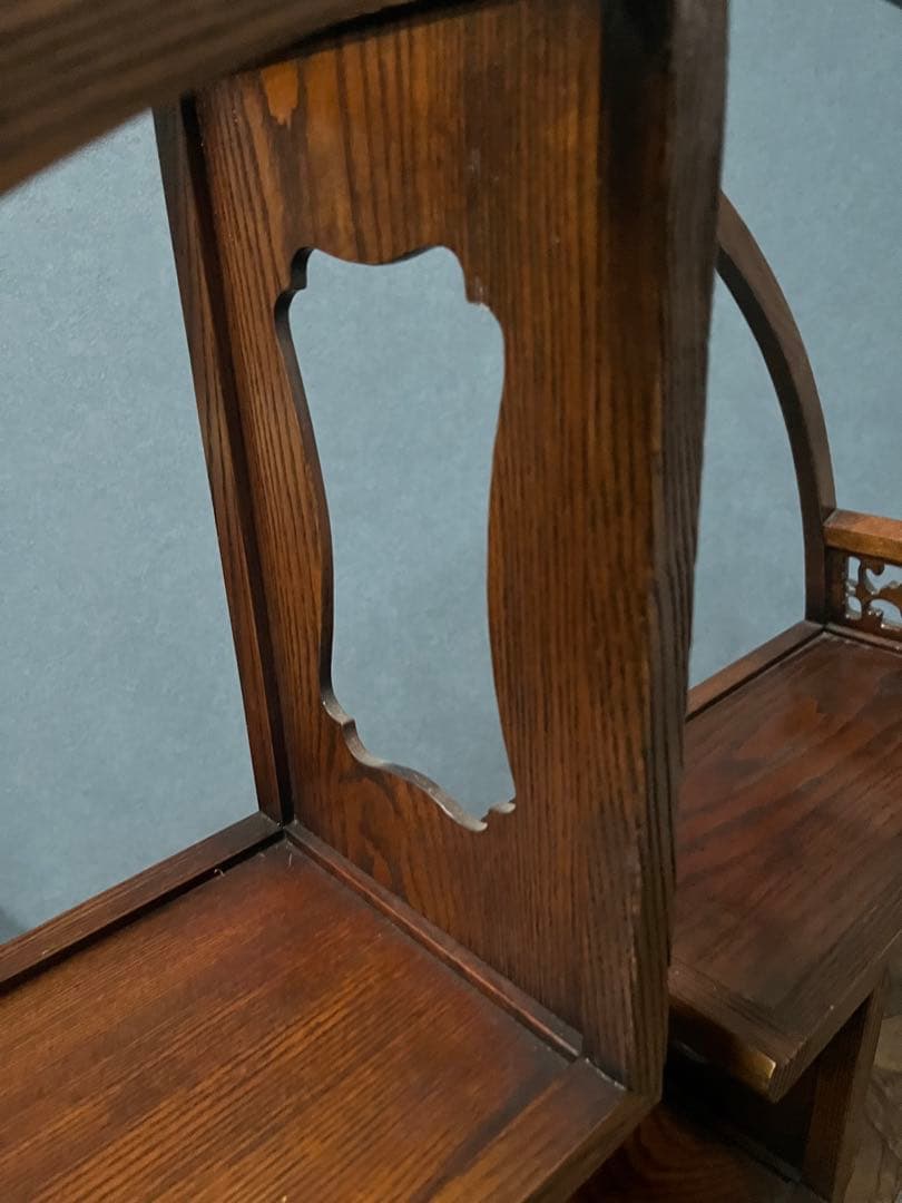 ks＊和 丸 民芸調 﨔 両面 飾り棚 茶棚 インテリア 昭和レトロ