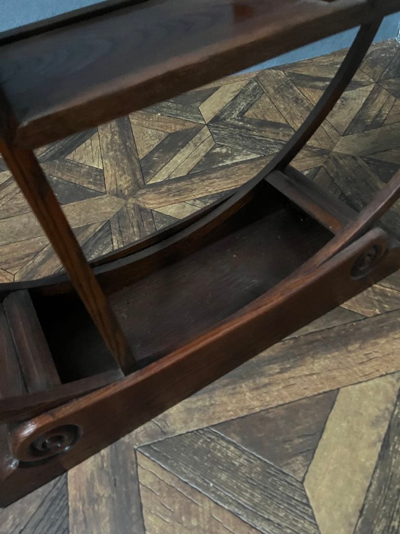 ks＊和 丸 民芸調 﨔 両面 飾り棚 茶棚 インテリア 昭和レトロ