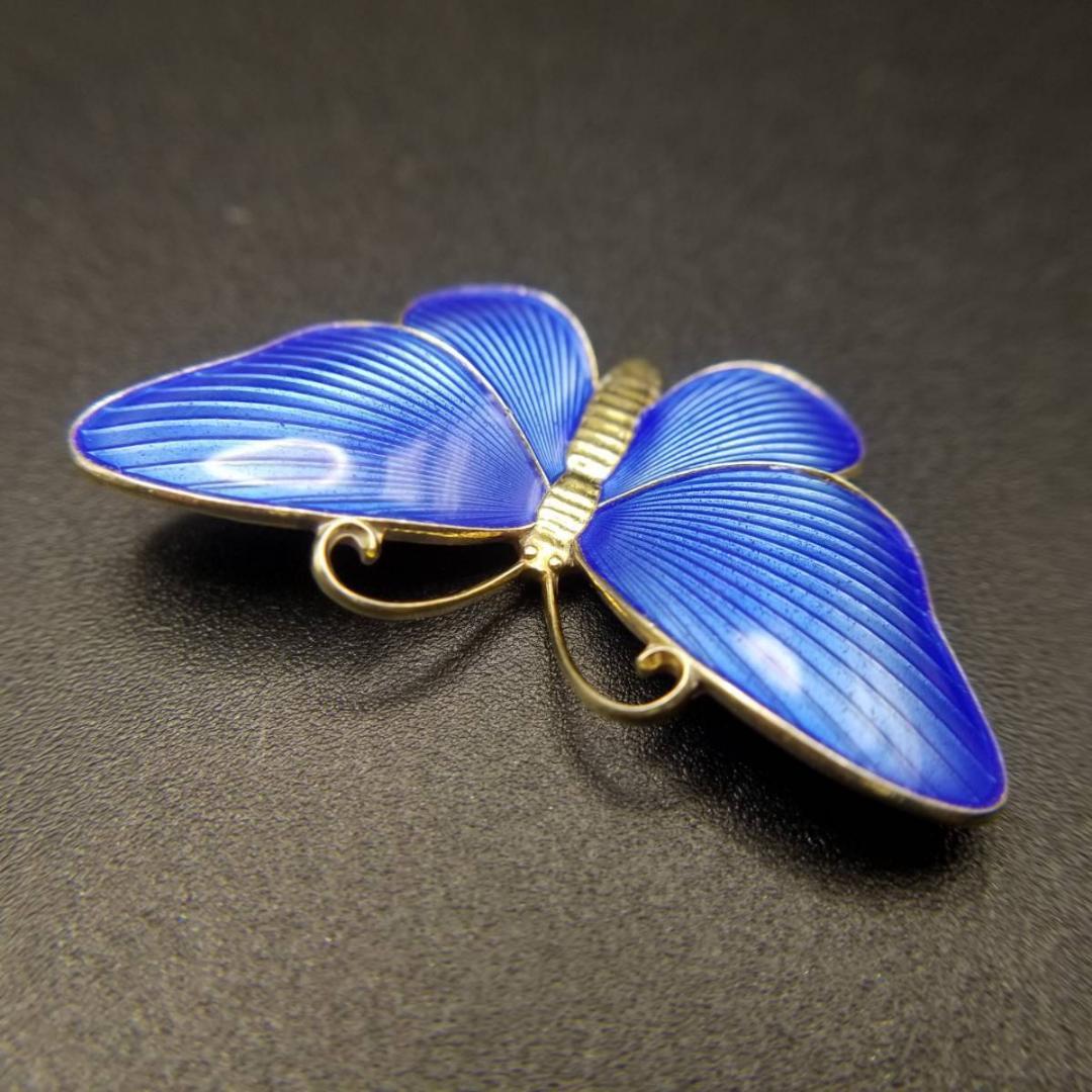 50'60's Ivar Holth ノルウェー ヴィンテージ青い蝶のブローチ