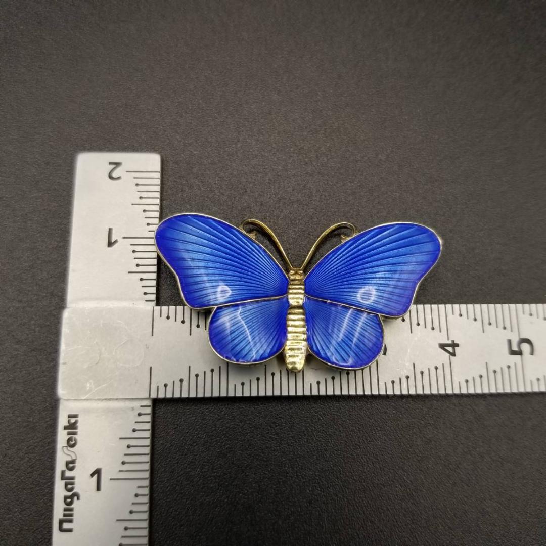 50'60's Ivar Holth ノルウェー ヴィンテージ青い蝶のブローチ