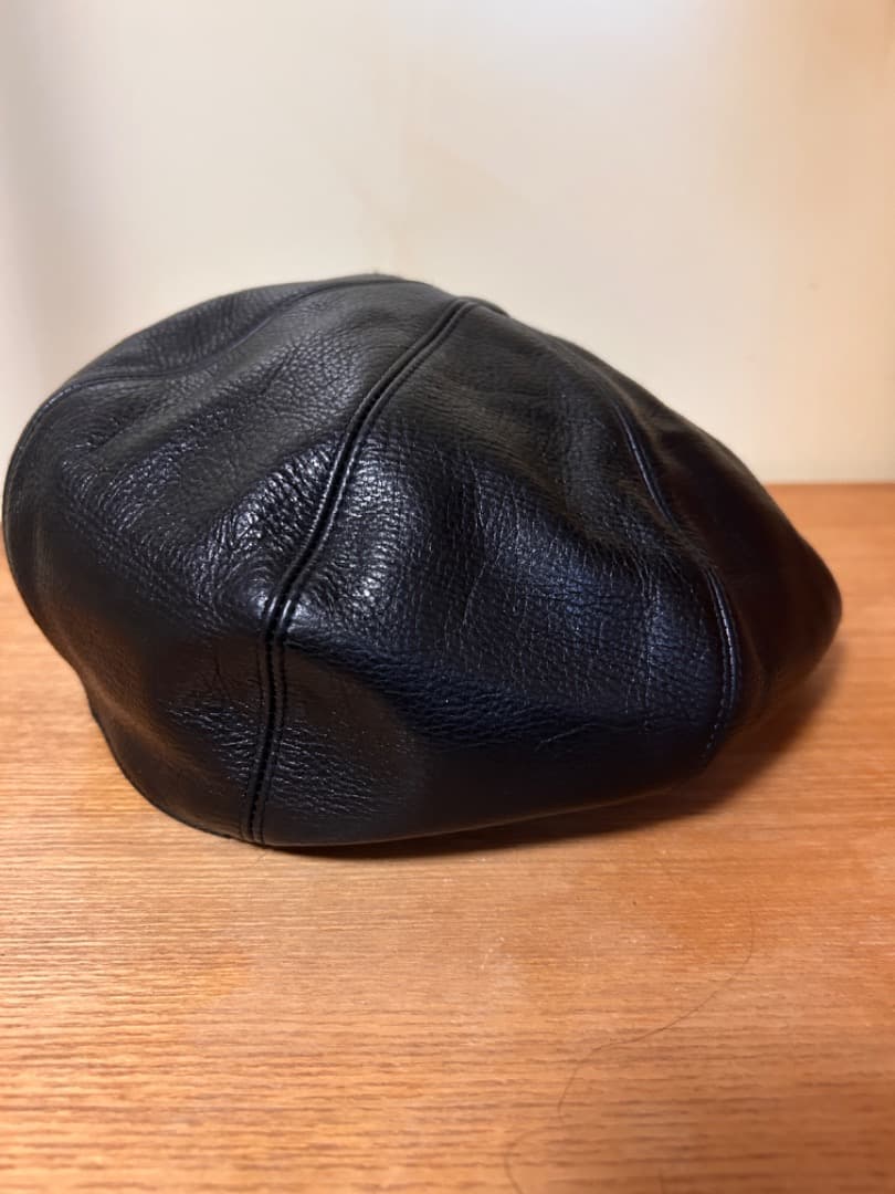 GANGSTERVILLE レザー・キャスケット / BLACK / カウハイド