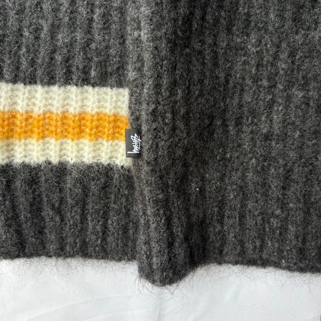 STUSSY MOHAIR TENNIS SWEATER モヘア ニット XL