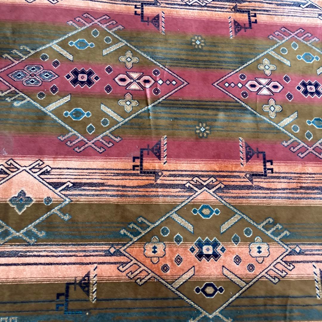 ヴィンテージ メキシカンラグ ネイティブ柄 民族柄 ペルシャ絨毯 大型絨毯